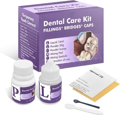 Tooth Repair Kit, Zinc Oxide Eugenol Cement for Cavities Filling, Dental Care Kit for Broken, Chipped or Missing Teeth, Temporary and Permanent Tooth Filling and Crown Fixing at Home in Kuwait