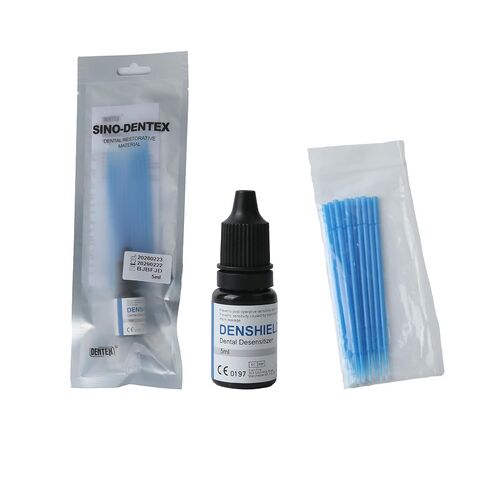 5ml/Bottle Dentex DENSHIELD Dental Desensitizer Adhesive,Sensitivity Relief Agent,Light Cure Adhesive Equipped with Disposable mini Brush Heads in Kuwait