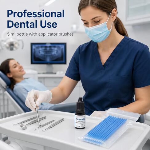 Dentex DENSHIELD Dental Desensitizer, 5 ml with Applicator Brushes, Professional Dental Desensitizing Formula for Chairside Sensitivity Care, Dental Desensitizer Set in Kuwait