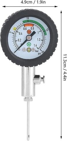 HURRISE Stainless Steel Pressure Gauge Barometer Tool for Basketball, Football, Volleyball - Accurate Measurement, Easy to Read in Kuwait