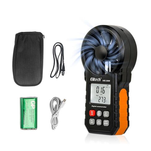 Elitech ANE-200W HVAC Anemometer, Air Flow & Temp Meter with Bluetooth | Temperature Measurement, USB Data Export, Air Flow CFM/CMM Measurement, Drone Flights & HVAC Use in Kuwait