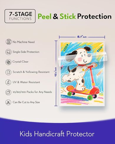 Uinkit 4mil Thicker Self-Adhesive Laminating Sheets, 10Pack Letter Size 8.5x11" - Peel & Stick, No Heat Needed - Dry-Erase Friendly Surface for Reusable Documents, Kids Art, Posters & Crafts | Uinkit 4mil Self-Adhesive Laminating Sheets - Dry-Erase Friend in Kuwait