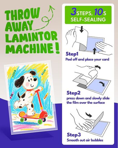 Uinkit 4mil Thicker Self-Adhesive Laminating Sheets, 10Pack Letter Size 8.5x11" - Peel & Stick, No Heat Needed - Dry-Erase Friendly Surface for Reusable Documents, Kids Art, Posters & Crafts | Uinkit 4mil Self-Adhesive Laminating Sheets - Dry-Erase Friend in Kuwait