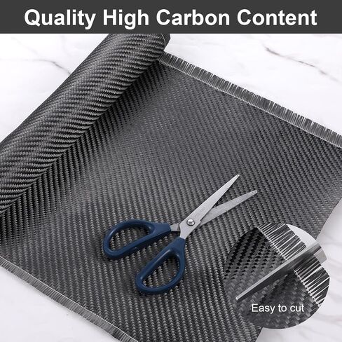 10ft x 12in Carbon Fiber Fabric Roll Black Carbon Fiber Sheet 2 x 2 Twill Weave 3k/220g Carbon Fiber Wrap for Cars Structural Reinforcement on Concrete Wall Basement Boat Repair(1 Roll) in Kuwait