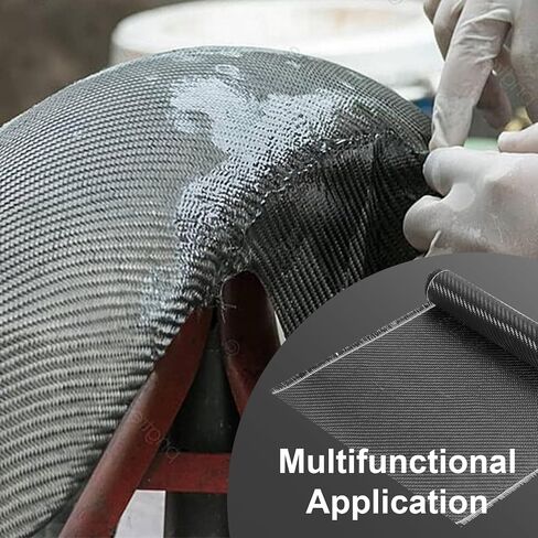 10ft x 12in Carbon Fiber Fabric Roll Black Carbon Fiber Sheet 2 x 2 Twill Weave 3k/220g Carbon Fiber Wrap for Cars Structural Reinforcement on Concrete Wall Basement Boat Repair(1 Roll) in Kuwait