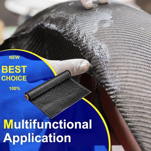 VitalCozy 10Ft x 12" Bee Hive Carbon Fiber Fabric Roll Sheet Carbon Fiber Cloth 2x2 Twill Weave 3k/ 220g Honeycomb Sheet for Car Structural Reinforcement Concrete Wall Boat Repair DIY Project in Kuwait