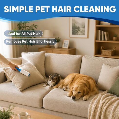 600 Sheets Lint Roller for Pet Hair, Lint Remover, Extra Sticky with Spiral Easy Tear & Ergonomic Handle, Multipurpose for Clothes, Furniture, Carpet & Car Seats in Kuwait