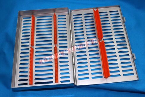 German Stainless 5 Dental Sterilization Cassette Rack Tray Box for 20 Instruments Set of 5 Color in Kuwait