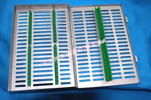 German Stainless 5 Dental Sterilization Cassette Rack Tray Box for 20 Instruments Set of 5 Color in Kuwait