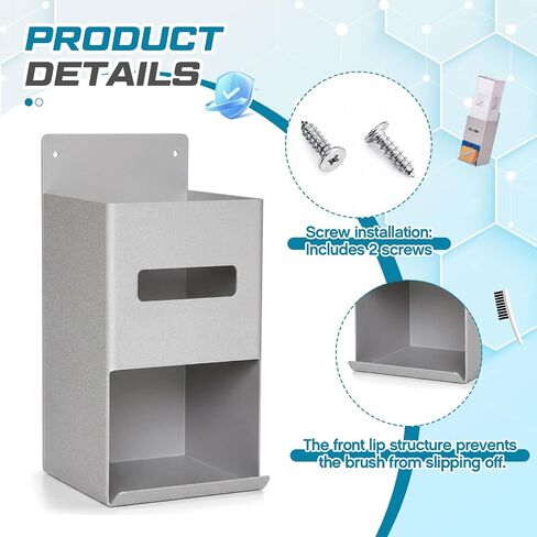 Surgical Scrub Brush Dispenser Rack, Medical Wall Mount Stainless Steel Holder with Observation Window and Screws Rust Proof Simple Install Operating Room Medical Station, Gray, 11.4×5.5 in in Kuwait