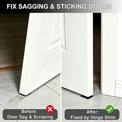 14 Pack 4" Offset Door Hinge Shims PC Spacer Fix Sagging Door | Rigid PC won't compress, Fix sagging & rubbing doors, No door removal needed, 14 shims for 2-3 doors, Fits 3.5" and 4" hinges in Kuwait