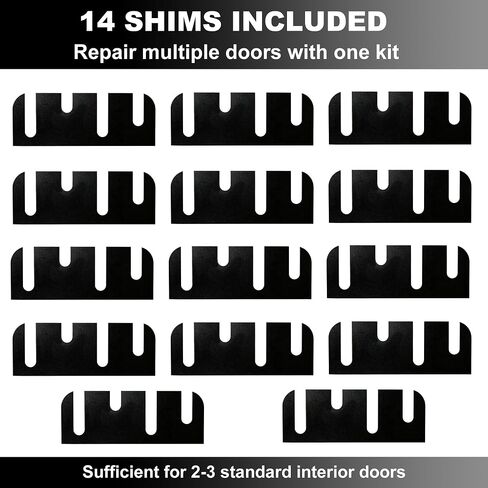 14 Pack 4" Offset Door Hinge Shims PC Spacer Fix Sagging Door | Rigid PC won't compress, Fix sagging & rubbing doors, No door removal needed, 14 shims for 2-3 doors, Fits 3.5" and 4" hinges in Kuwait