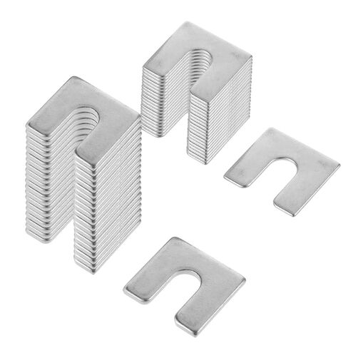 80 Pieces Auto Body and Fender Alignment Shim, Automotive Alignment Shim Assortment Kit with 1/16" & 1/8" Thick, 3/8" Slot Opening Shims, 1/4" Wide, Silver in Saudi Arabia