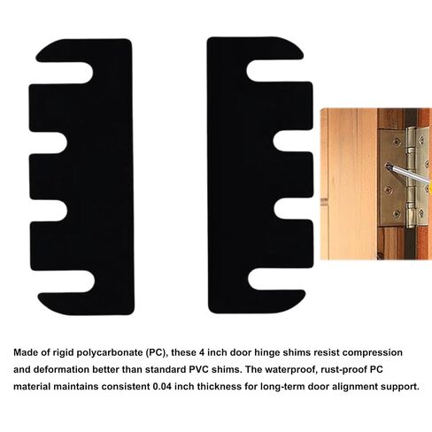 20 Pack Door Hinge Shims 4 Inch, Polycarbonate Door Spacers for Interior Alignment, DIY Gap Filling Shims to Stop Air Draft, Easy Trim Design in Kuwait