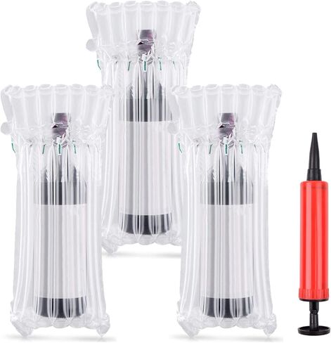 Wine Bottle Protector Travel Bags, 50 Pack Inflatable Air Column Packaging Bubble Cushion Wrap for Suitcase Luggage Airplane, Safety Shipping in Kuwait