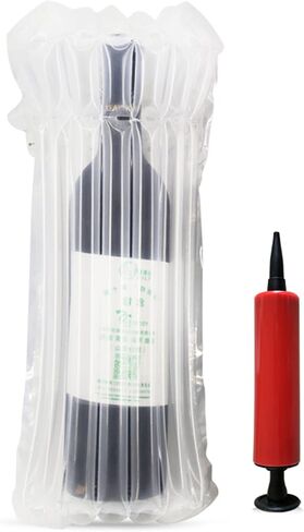 32 Pcs Wine Bottle Travel Protector Bags, Monkkino Inflatable Bubble Cushion Wrap, Safety Choice for Glass Bottles in Transport with Luggage, Air Filled Packaging Sleeves with Reusable Pump (32 Pcs) in Kuwait