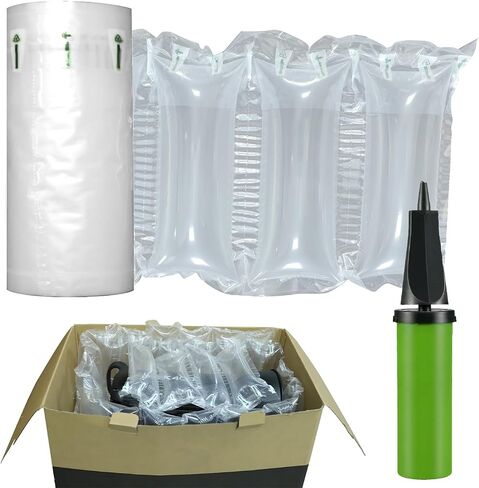Air Pillows for Shipping, 200 Count 50μm Thickened Bubble Wrap Alternative, 3.54"x7.87" Leak-Proof Inflatable Packaging Materials with Air Pump for Void Fill Cushioning in Kuwait