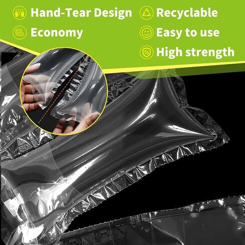150 Count Packing Air Pillows for Shipping with Pump Inflatable Shipping Supplies Box Filler Alternative to Packing Peanuts for Size 3.54" x 7.87" in Kuwait