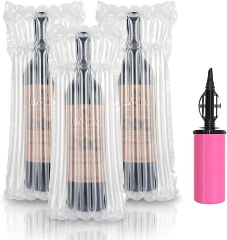Wine Bottle Travel Protector Bags - 10 Pack Inflatable Travel Cushions with Pump for Luggage Protection in Kuwait
