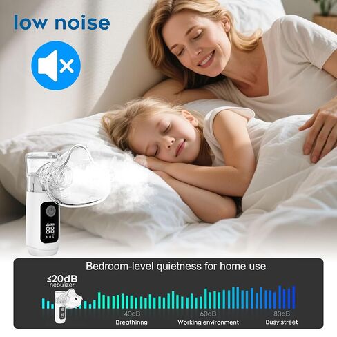 Smart Digital Display Portable Nebulizer for Adults and Kids, Rechargeable with Three Adjustable Mist Levels for Travel and Home Use-0518-NE07B-LUE-B3 in Kuwait