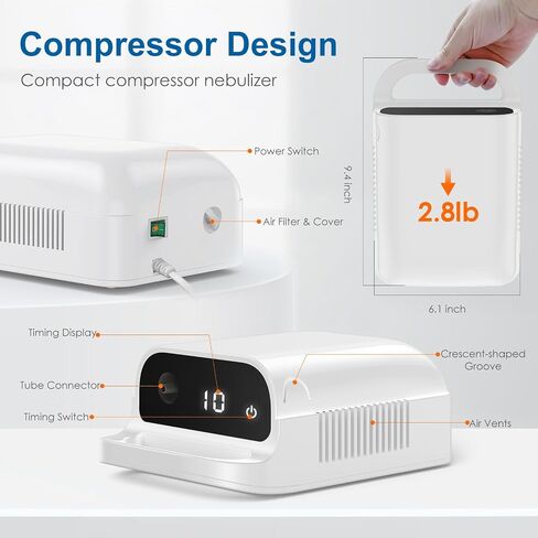 Smart Digital Display Nebulizer for Adults and Children, Nebulizer for Home Use-DN02-0519-spr-S4 in Kuwait