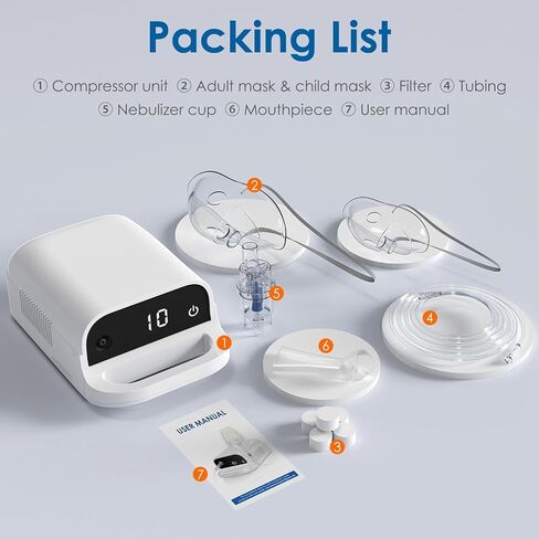 Smart Digital Display Nebulizer for Adults and Children, Nebulizer for Home Use-DN02-0519-spr-S4 in Kuwait