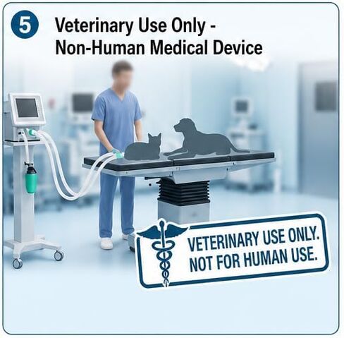 Veterinary Anesthesia Breathing Circuit - Dual Limb Corrugated Tubing with Standard 22mm Connectors & ETCO2 Sampling Port - Professional Animal Ventilator Hose for Veterinary Clinics in Kuwait