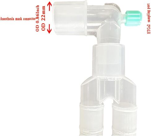 Veterinary Anesthesia Breathing Circuit - Dual Limb Corrugated Tubing with Standard 22mm Connectors & ETCO2 Sampling Port - Professional Animal Ventilator Hose for Veterinary Clinics in Kuwait