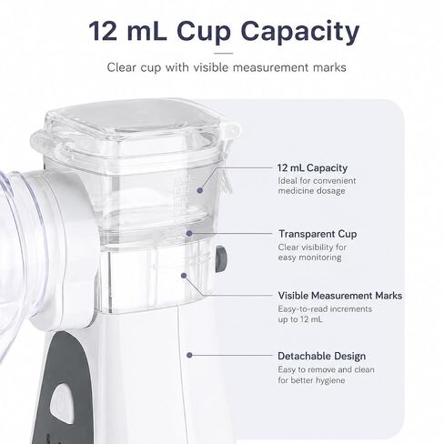 Portable Nebulizer for Adults and Kids, Handheld Nebulizer Machine with Adult and Child Masks, Mouthpiece, USB Cable and Storage Bag for Home and Travel Use in Kuwait