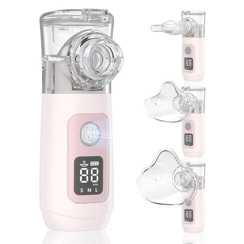 Smart Digital Display Portable Nebulizer for Adults and Kids, Portable - Rechargeable for Travel and Home Use-NE07-0519-A5 in Kuwait