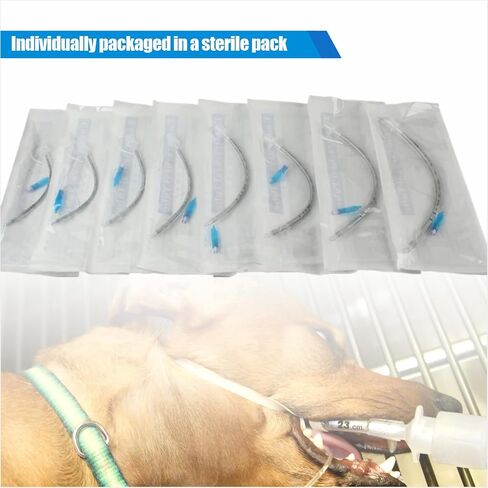 Veterinary Endotracheal Tube Set, Disposable Cuffed ET Tubes with Murphy Eye for Animals, Veterinary Intubation Tubes for Dogs & Cats, Clear Markings for Accurate Placement, (2.5–8.0mm), 12pcs in Kuwait