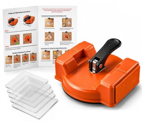 Floor Gap Fixer Tool, Cast Iron Floor Gap Repair Tool with Dual-Sided Tapping Surfaces, 4.65 in Suction Cup & 5 Sticky Pads for Floating Laminate, Vinyl Plank, LVP & Smooth Wood in Kuwait