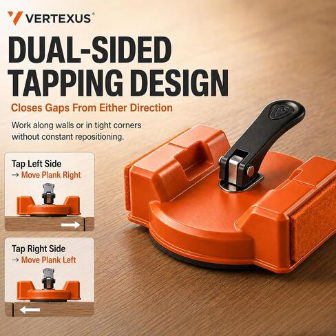 Floor Gap Fixer Tool, Cast Iron Floor Gap Repair Tool with Dual-Sided Tapping Surfaces, 4.65 in Suction Cup & 5 Sticky Pads for Floating Laminate, Vinyl Plank, LVP & Smooth Wood in Kuwait