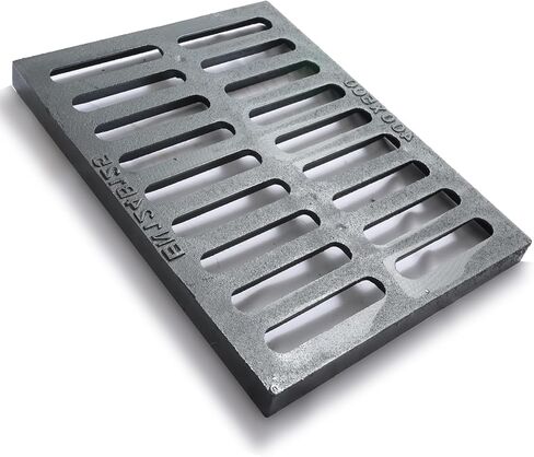 Cast Iron Drain Grate, 10 * 10in Outdoor Drain Cover, B125 Class Ductile Iron Channel Drainage Grates, Heavy Duty Sewer Grate,Black Square Drain Grate for Yard,Driveway,Concrete Floor. in Kuwait