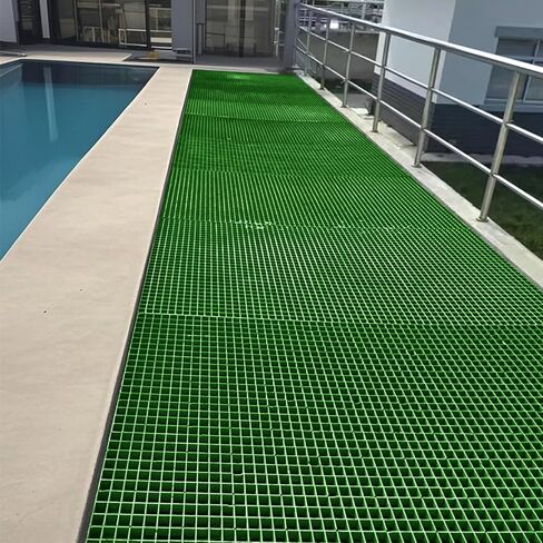 Agfabric 2x4ftx1.5in شبكة من الألياف الزجاجية مصبوبة - شبكة أرضية FRP غير قابلة للانزلاق، شبكة شبكية مقاس 1.5 بوصة × 1.5 بوصة × 1.5 بوصة، غطاء تصريف عالي التحمل لغسيل السيارات، مقاوم للحرارة/الحريق، مقاوم للتآكل، لا يصدأ، أخضر، قطعة واحدة in Kuwait