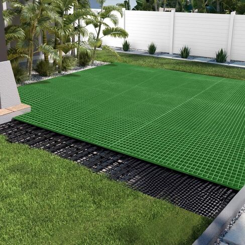 Agfabric 2x4ftx1.5in شبكة من الألياف الزجاجية مصبوبة - شبكة أرضية FRP غير قابلة للانزلاق، شبكة شبكية مقاس 1.5 بوصة × 1.5 بوصة × 1.5 بوصة، غطاء تصريف عالي التحمل لغسيل السيارات، مقاوم للحرارة/الحريق، مقاوم للتآكل، لا يصدأ، أخضر، قطعة واحدة in Kuwait