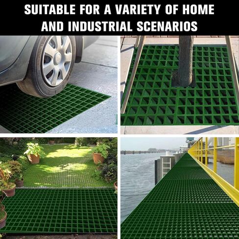 Agfabric 2x4ftx1.5in شبكة من الألياف الزجاجية مصبوبة - شبكة أرضية FRP غير قابلة للانزلاق، شبكة شبكية مقاس 1.5 بوصة × 1.5 بوصة × 1.5 بوصة، غطاء تصريف عالي التحمل لغسيل السيارات، مقاوم للحرارة/الحريق، مقاوم للتآكل، لا يصدأ، أخضر، قطعة واحدة in Kuwait