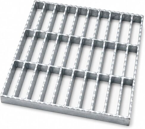 TONGMO 12 in Galvanized Steel Drain Grate, Serrated Steel Bar Grating with B125 Load Capacity, Anti-Slip Metal Catch Basin Grate for Driveway, Garage, Patio, Yard, Factory, and Outdoor Drainage in Kuwait