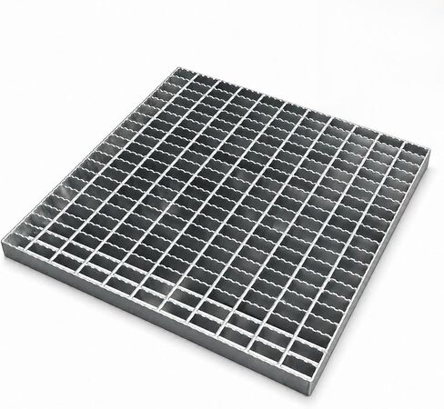 TONGMO 12 in Galvanized Steel Drain Grate, Serrated Steel Bar Grating with B125 Load Capacity, Anti-Slip Metal Catch Basin Grate for Driveway, Garage, Patio, Yard, Factory, and Outdoor Drainage in Kuwait