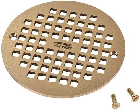 MDMprint 5"" Dia., Brass, Brass Finish, Grate: Round, Grate, Mfr: 80020-A in Saudi Arabia