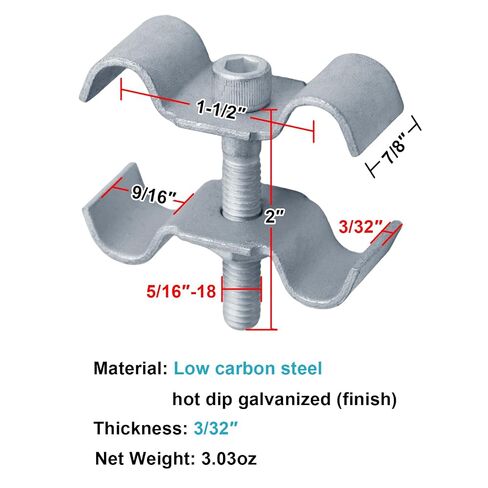 20 PCS Grating Clips, M Saddle Clip, Fits Bearing Bar Spacing: 1-1/2" in Saudi Arabia