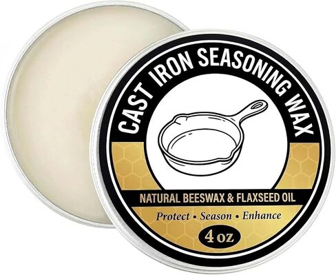 Cast Iron Seasoning Wax for Skillet Griddle, Carbon Steel Seasoning Conditioner for Cookware Seasoning and Care in Kuwait