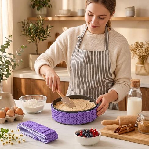 3pcs Cake Pan Dampen Strips Cake Strips for Even Baking Super Absorbent Bakings Strip Cakes leveler Baking Supplies Cakes Strip for Kitchen Bakery Restaurant in Kuwait