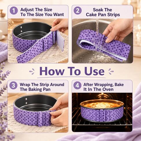 3pcs Cake Pan Dampen Strips Cake Strips for Even Baking Super Absorbent Bakings Strip Cakes leveler Baking Supplies Cakes Strip for Kitchen Bakery Restaurant in Kuwait