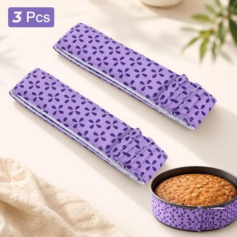3pcs Cake Pan Dampen Strips Cake Strips for Even Baking Super Absorbent Bakings Strip Cakes leveler Baking Supplies Cakes Strip for Kitchen Bakery Restaurant in Kuwait