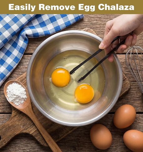 Egg Tool, Stainless Steel Egg Tool to Remove Chalaza for Eggs Remove Chalaza with Precision Grip (Black) in Kuwait