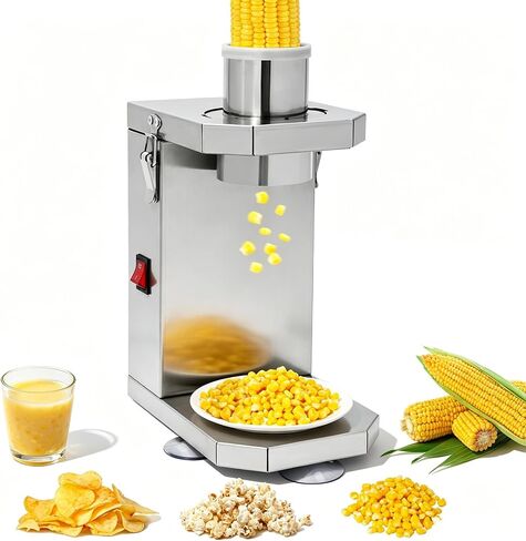 Electric Corn Thresher Machine, Commercial Corn Sheller with 40W Motor & Stainless Steel Blade, 6.5cm Wide Chute for Fresh/Cooked Corn, Easy Clean & Portable for Home Kitchen Farm Use in Kuwait