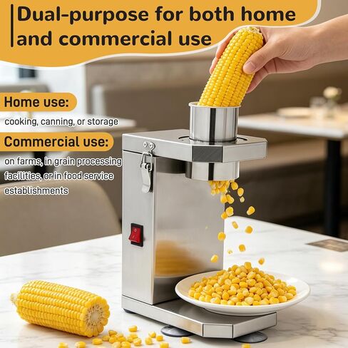 Electric Corn Thresher Machine, Commercial Corn Sheller with 40W Motor & Stainless Steel Blade, 6.5cm Wide Chute for Fresh/Cooked Corn, Easy Clean & Portable for Home Kitchen Farm Use in Kuwait