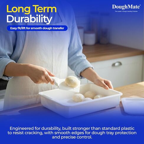 DoughMate® EZ-Lift™ Dough Scraper (2-Pack) – NSF Certified, BPA-Free Plastic Bench Scraper, Non-Scratch Dough Cutter for Pizza, Bread & Sourdough, Ergonomic Handle, Made in USA in Kuwait