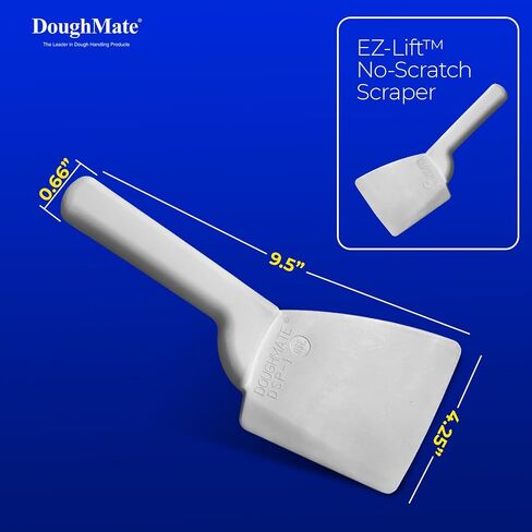 DoughMate® EZ-Lift™ Dough Scraper (2-Pack) – NSF Certified, BPA-Free Plastic Bench Scraper, Non-Scratch Dough Cutter for Pizza, Bread & Sourdough, Ergonomic Handle, Made in USA in Kuwait